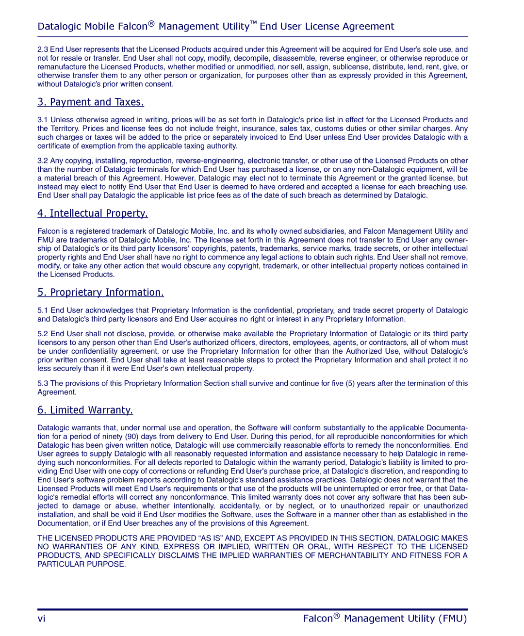 Datalogic Scanning PDA user manual Payment and Taxes 