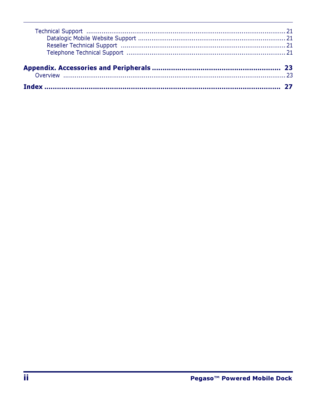 Datalogic Scanning Pegaso manual Appendix. Accessories and Peripherals 