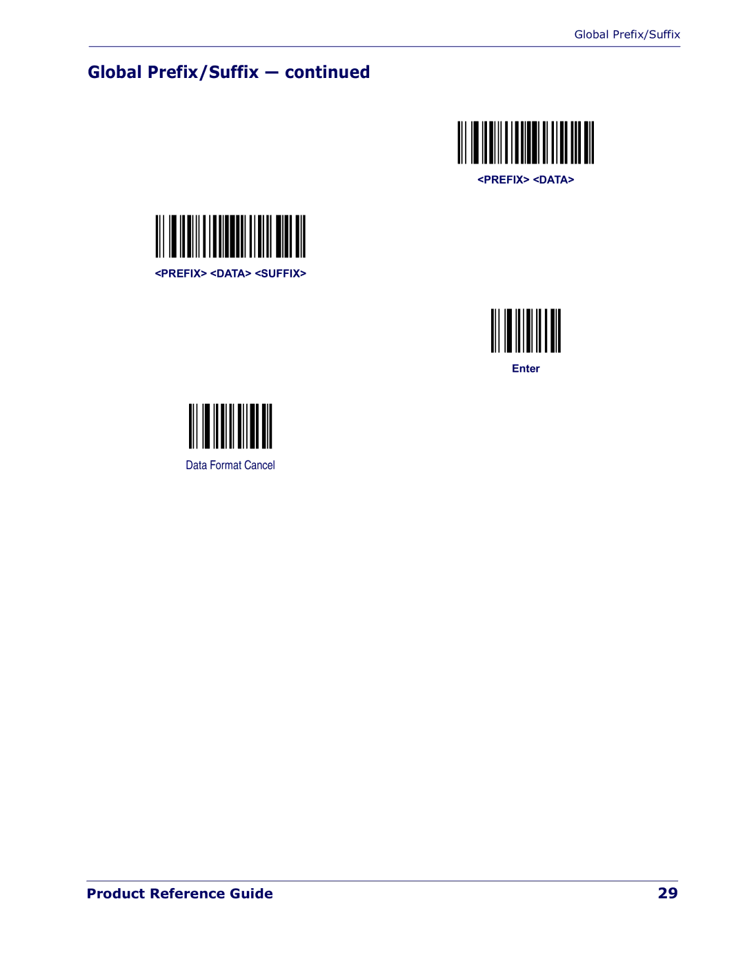 Datalogic Scanning QD 2300 manual Global Prefix/Suffix 