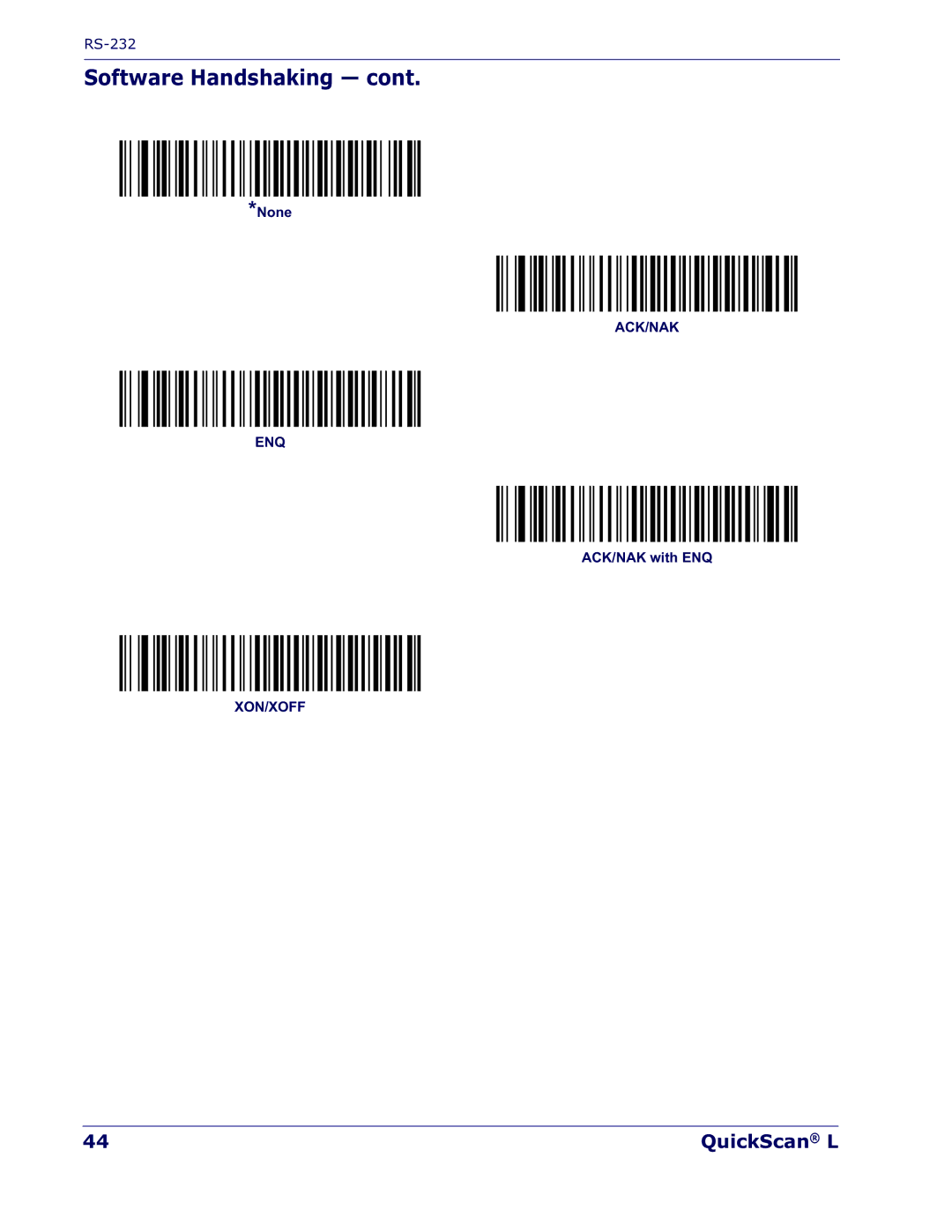 Datalogic Scanning QD 2300 manual Ack/Nak Enq 