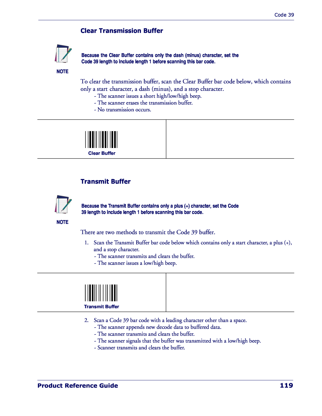 Datalogic Scanning QD 2300 manual Clear Transmission Buffer, Transmit Buffer, Product Reference Guide 