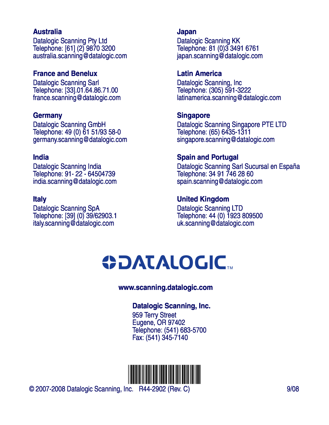 Datalogic Scanning QD 2300 manual Australia 