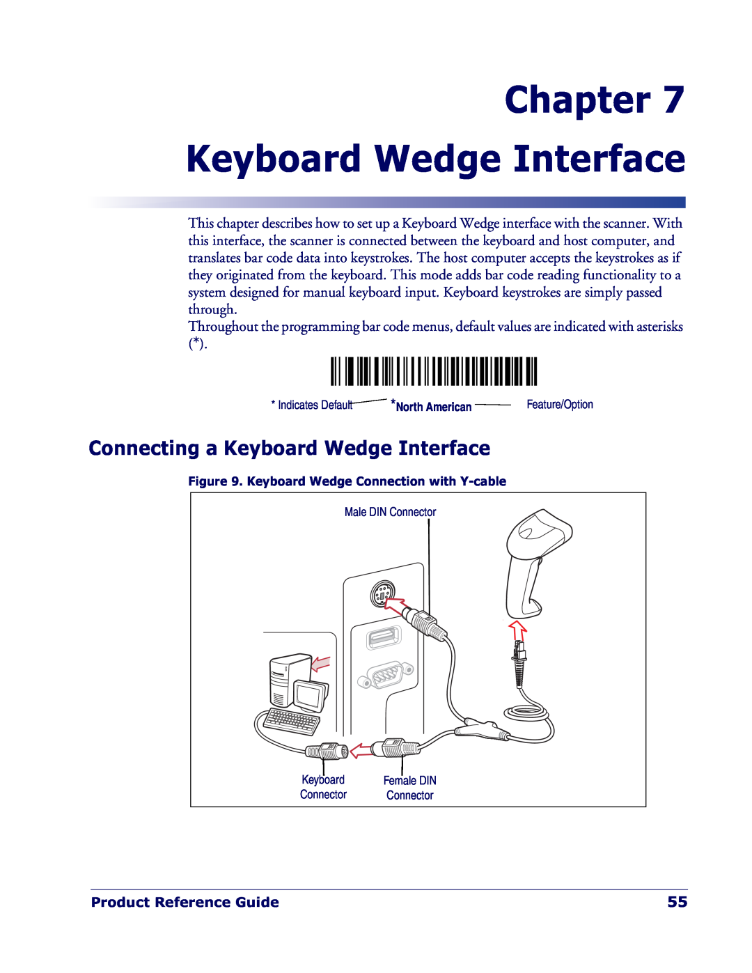 Datalogic Scanning QD 2300 manual Chapter Keyboard Wedge Interface, Connecting a Keyboard Wedge Interface 