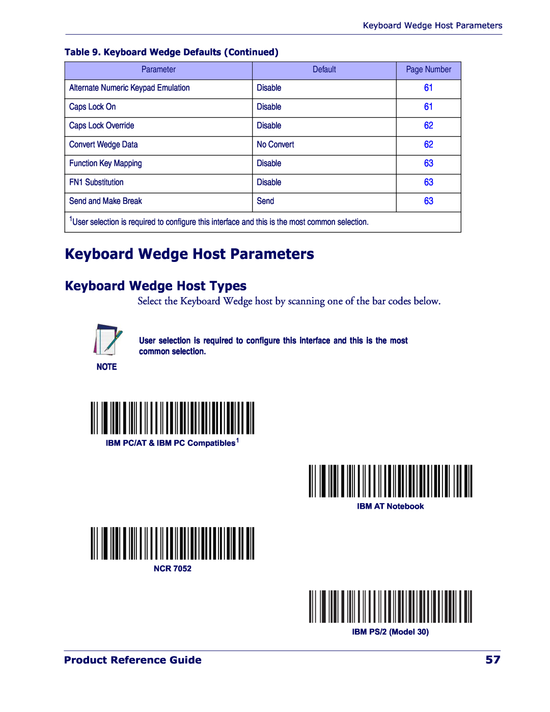 Datalogic Scanning QD 2300 manual Keyboard Wedge Host Parameters, Keyboard Wedge Host Types, Product Reference Guide 