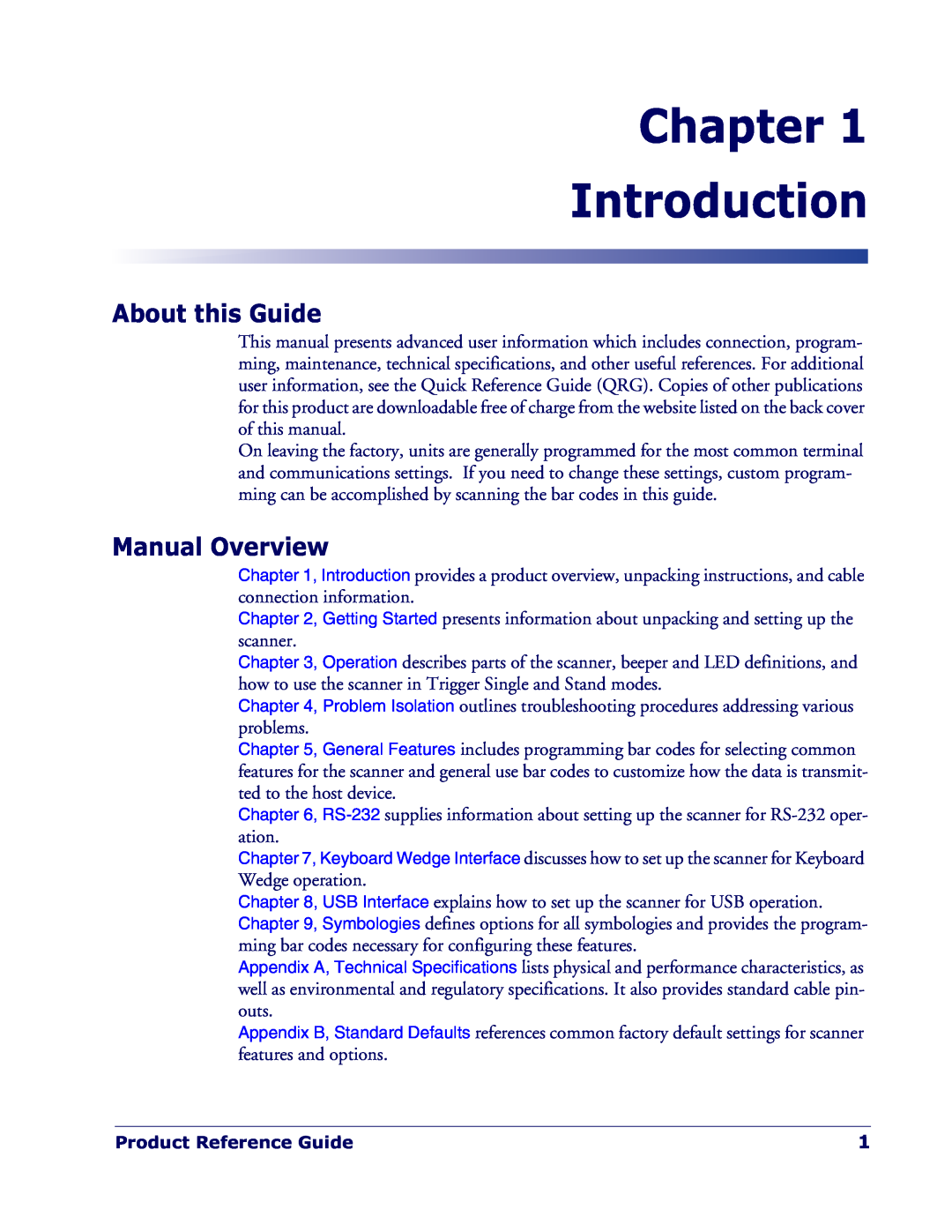 Datalogic Scanning QD 2300 manual Chapter Introduction, About this Guide, Manual Overview 