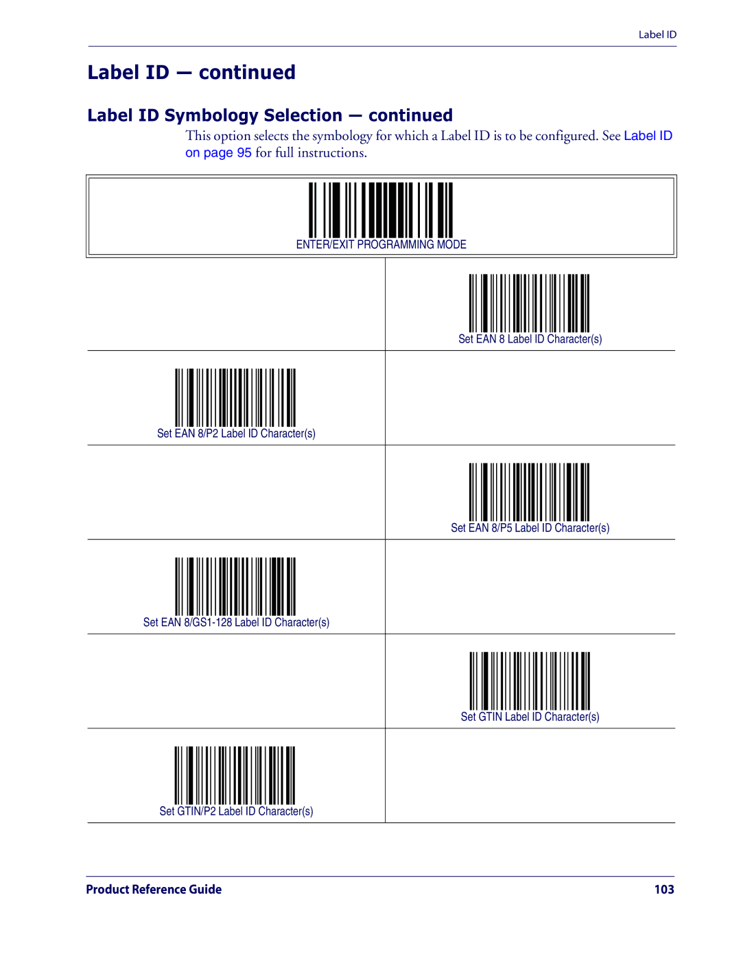 Datalogic Scanning QD2100 manual Product Reference Guide 103 