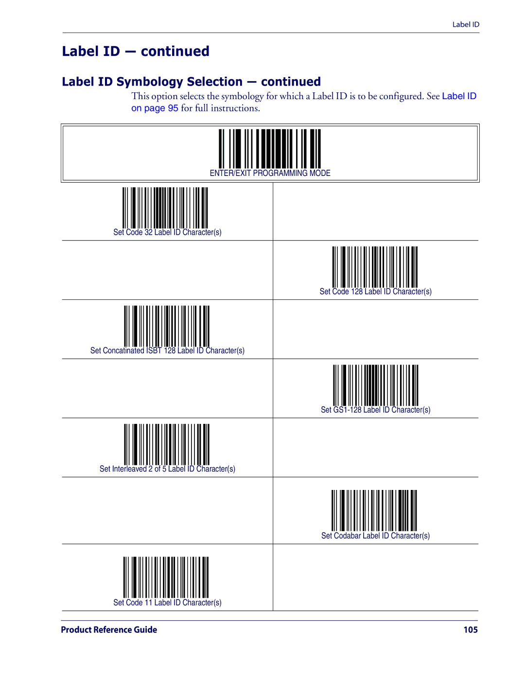 Datalogic Scanning QD2100 manual Product Reference Guide 105 