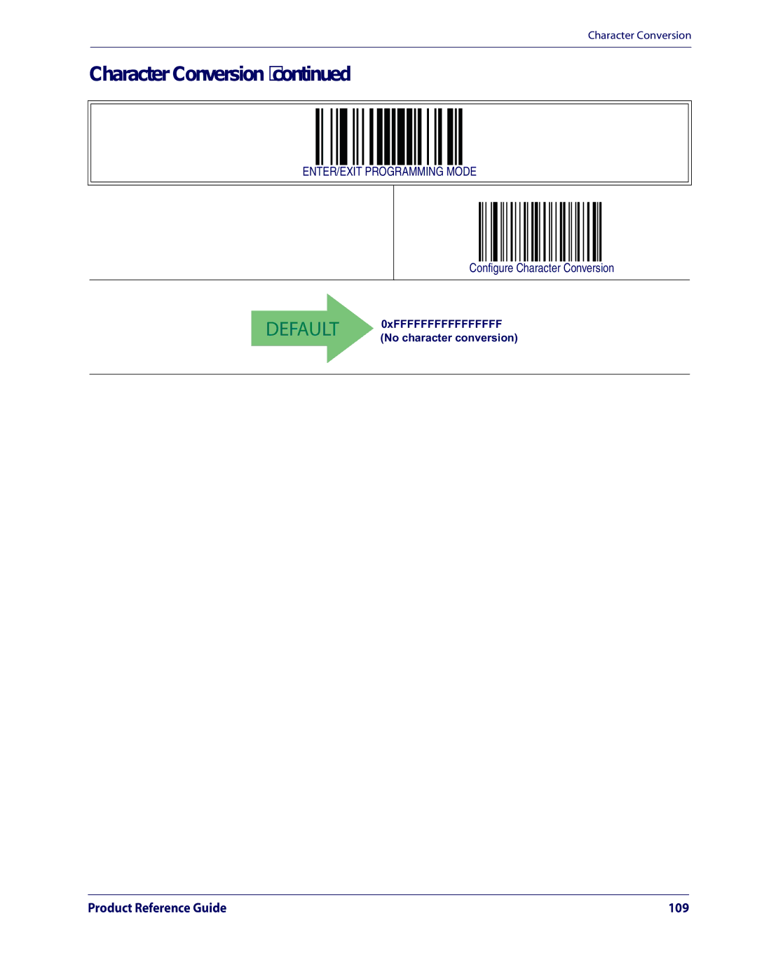 Datalogic Scanning QD2100 manual Configure Character Conversion 