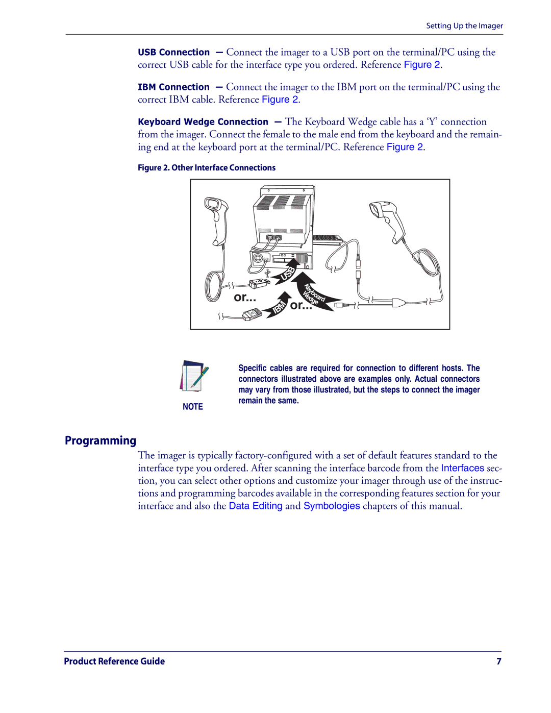 Datalogic Scanning QD2100 manual Programming, Other Interface Connections 