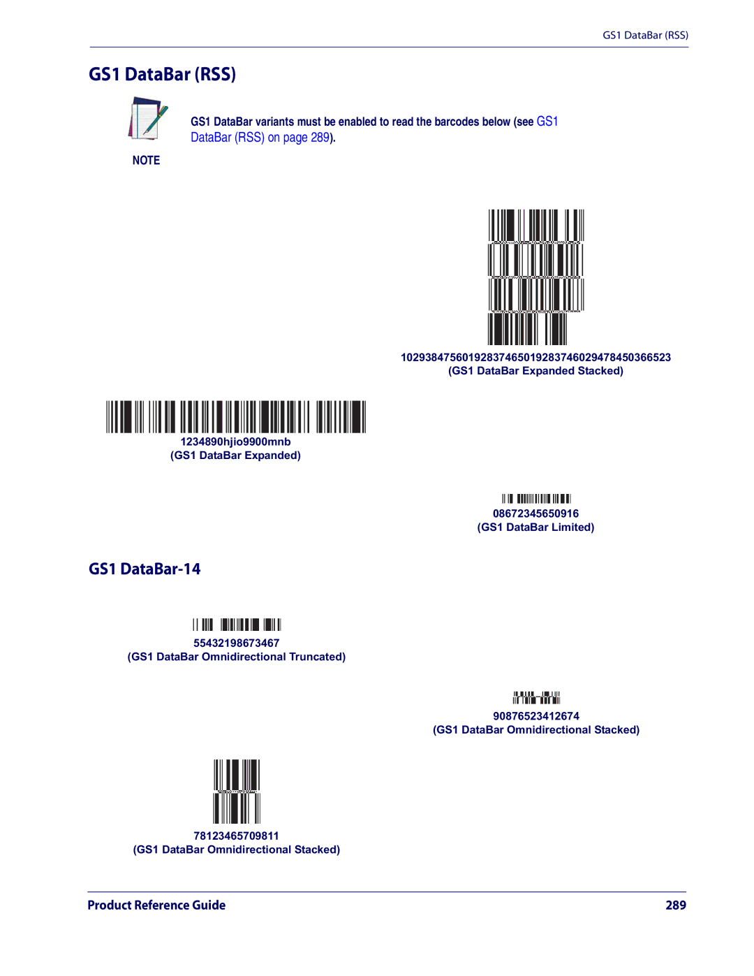 Datalogic Scanning QD2100 manual GS1 DataBar RSS, GS1 DataBar-14 