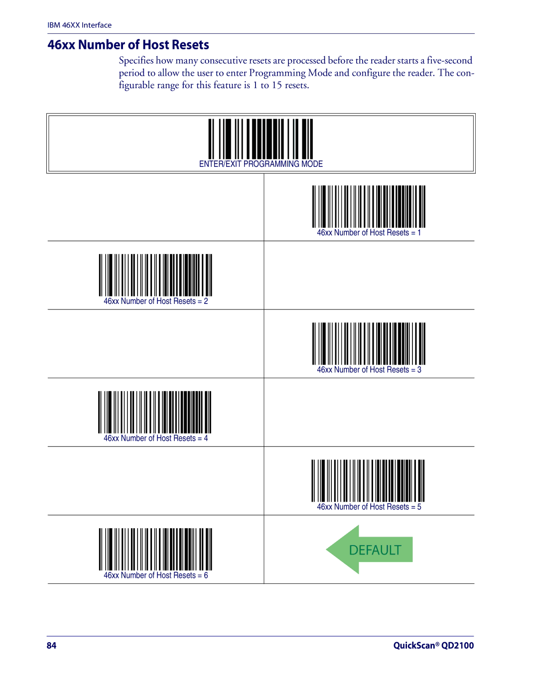 Datalogic Scanning QD2100 manual 46xx Number of Host Resets = 