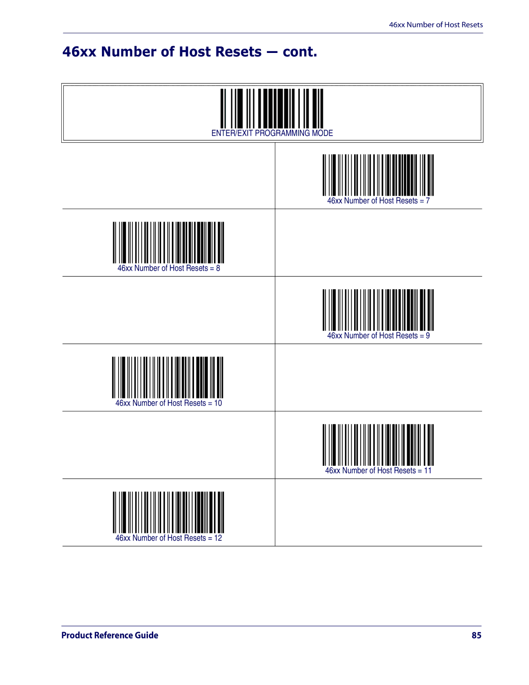 Datalogic Scanning QD2100 manual 46xx Number of Host Resets 