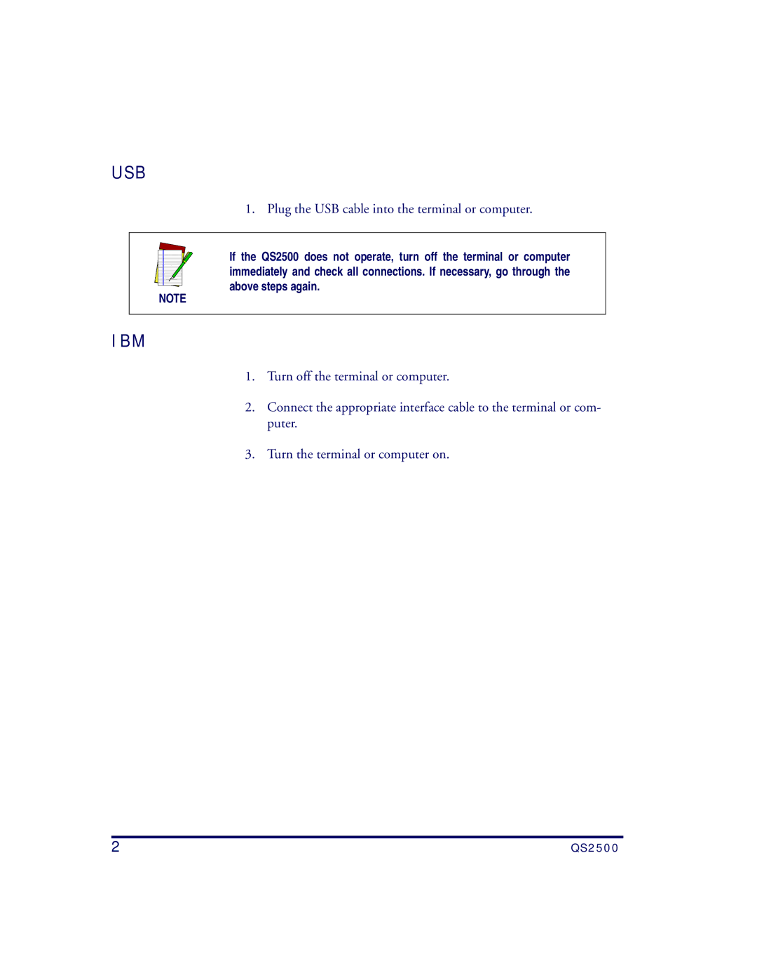 Datalogic Scanning QS2500 manual Usb 