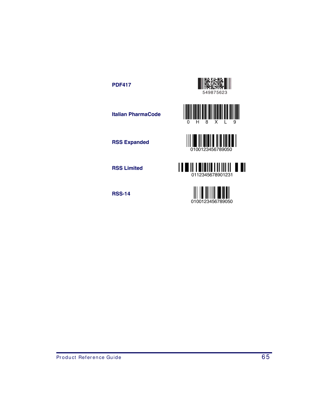 Datalogic Scanning QS2500 manual Italian PharmaCode RSS Expanded RSS Limited RSS-14 