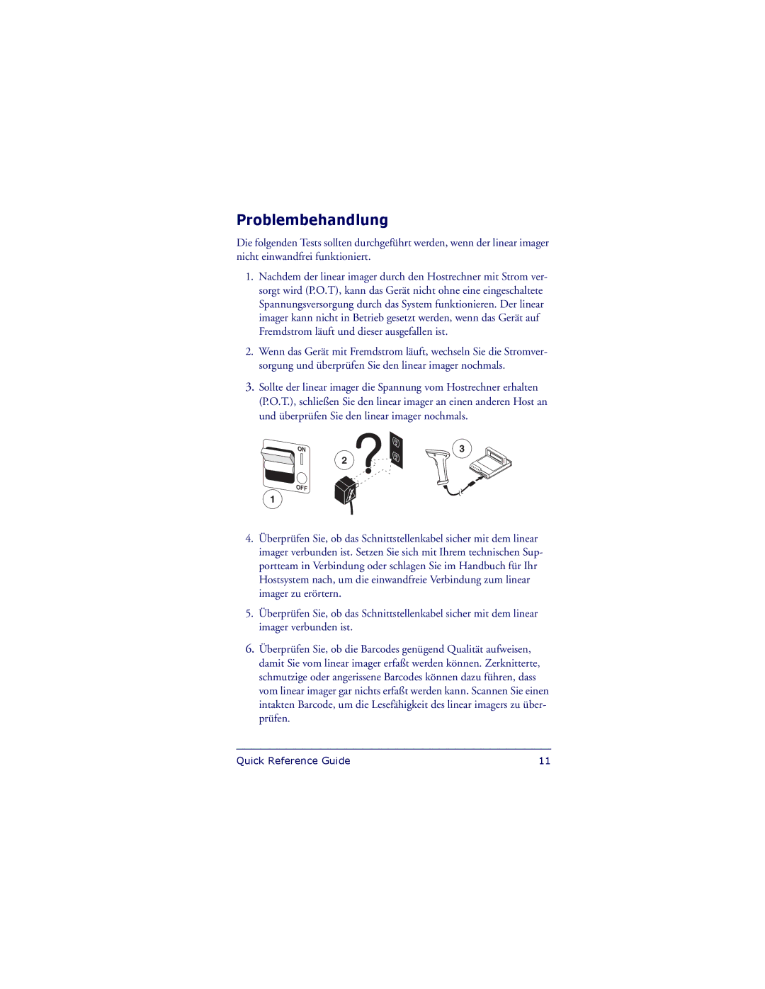 Datalogic Scanning QS6500 manual Problembehandlung 