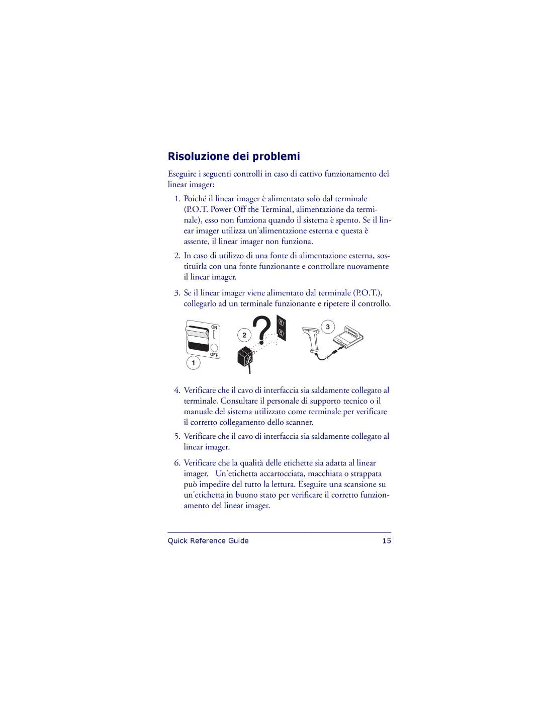 Datalogic Scanning QS6500 manual Risoluzione dei problemi 