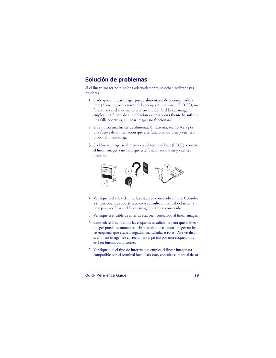 Datalogic Scanning QS6500 manual Solución de problemas 