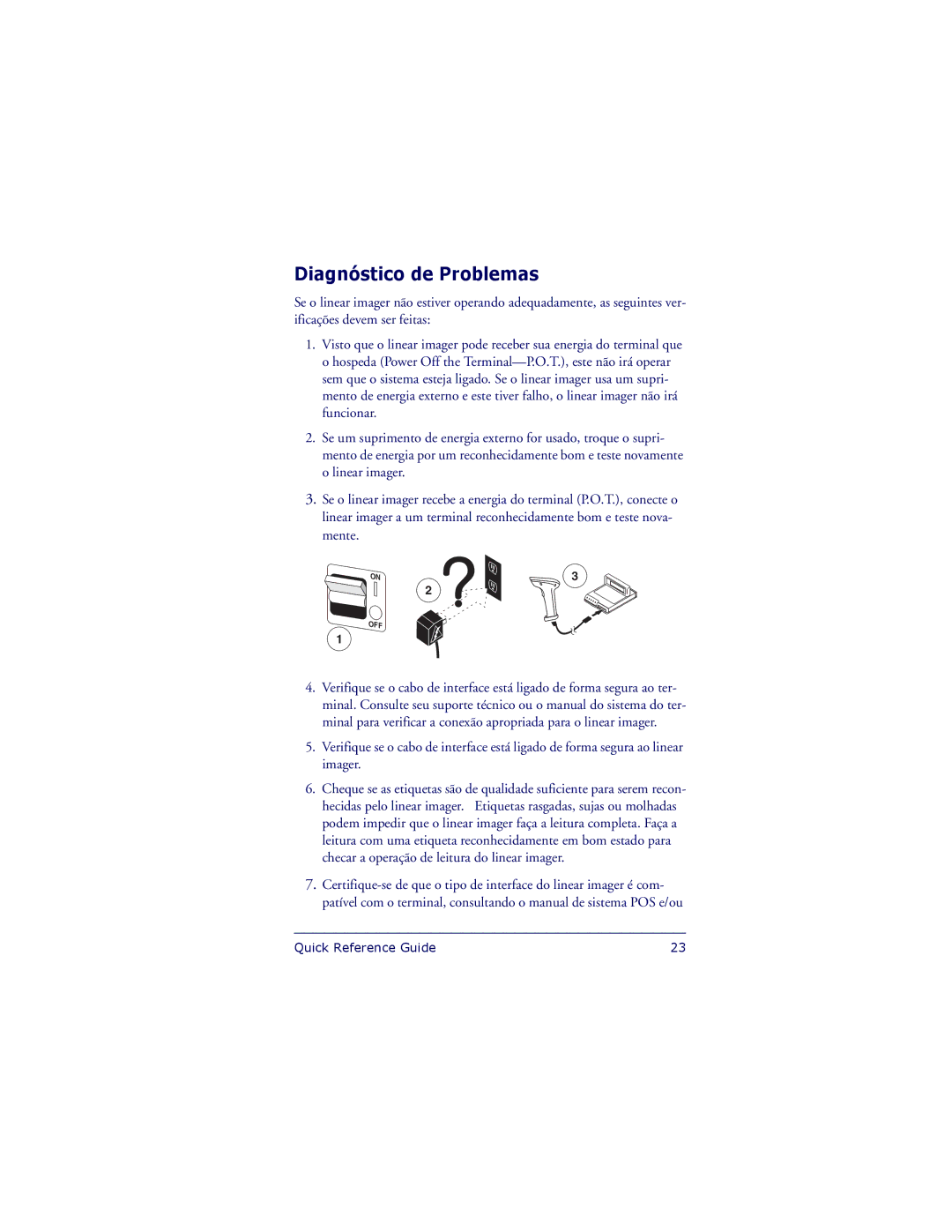 Datalogic Scanning QS6500 manual Diagnóstico de Problemas 