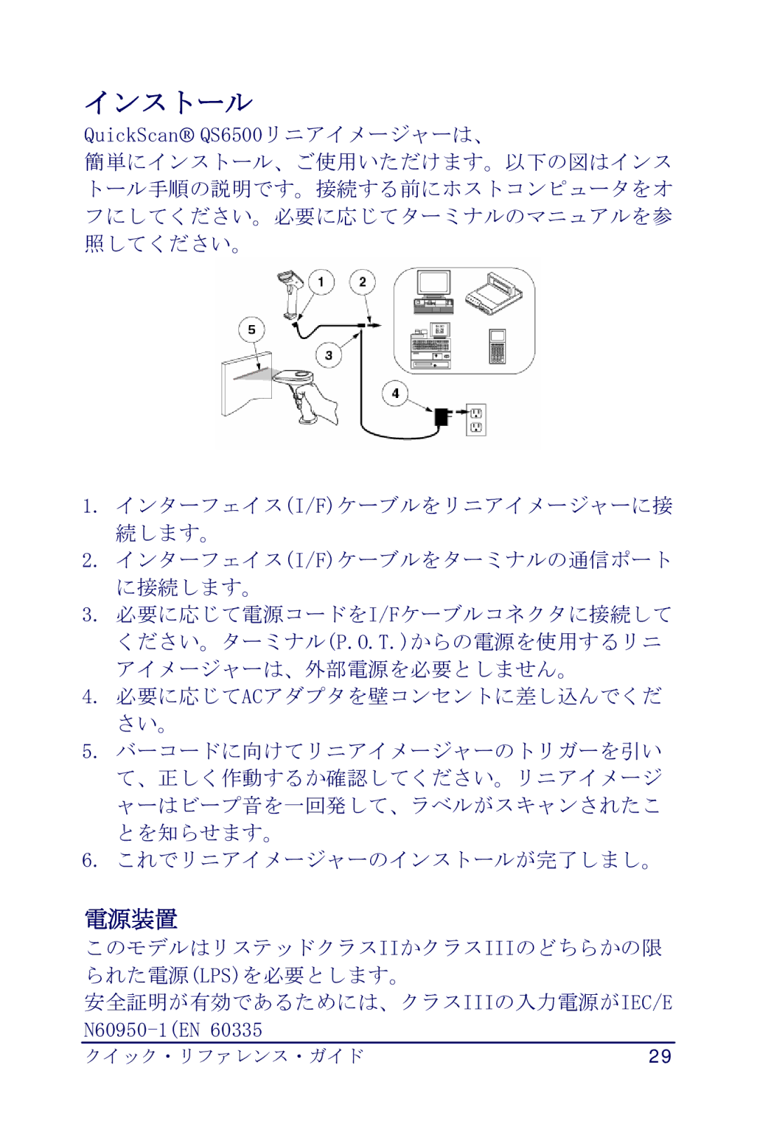 Datalogic Scanning QS6500 manual インストール 