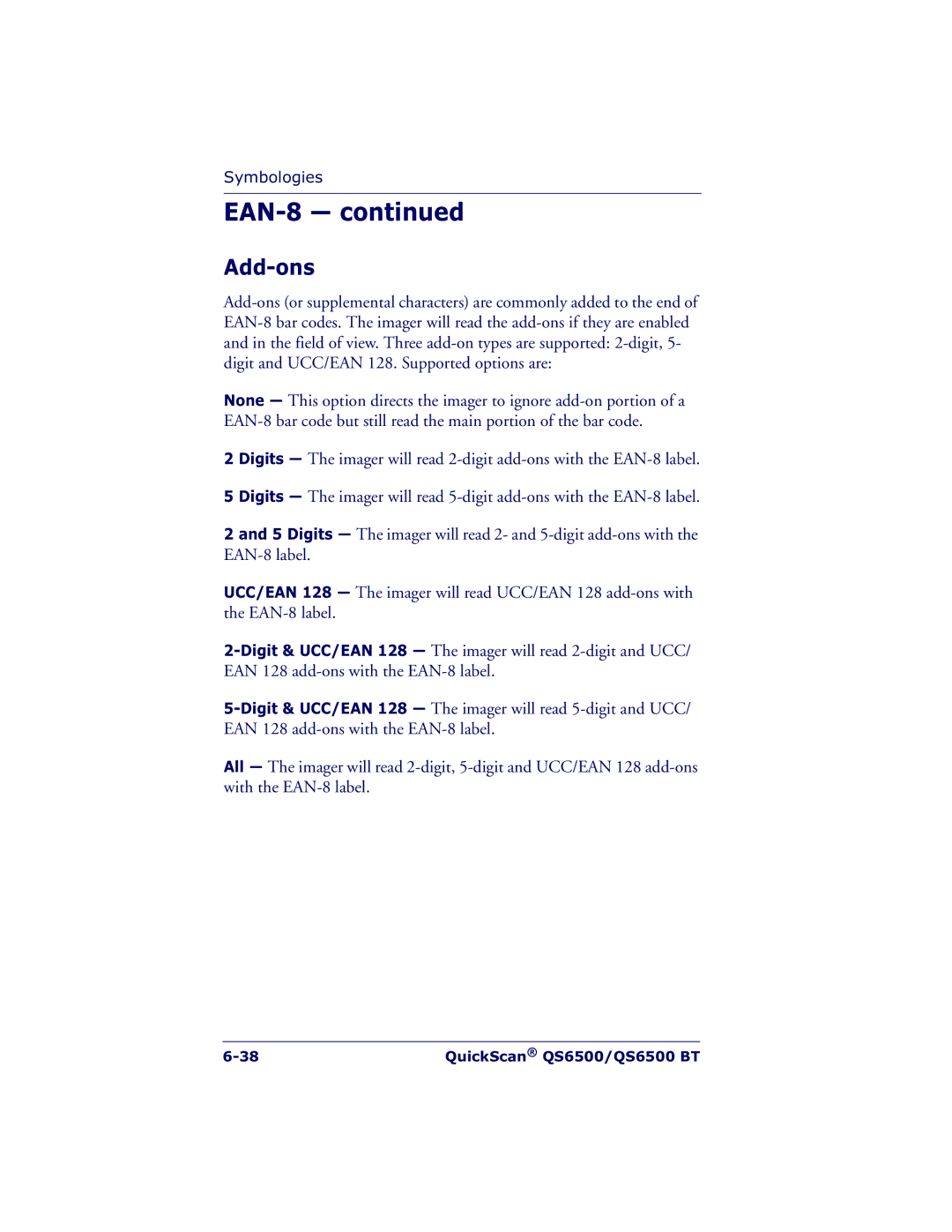 Datalogic Scanning QS6500BT manual Add-ons 