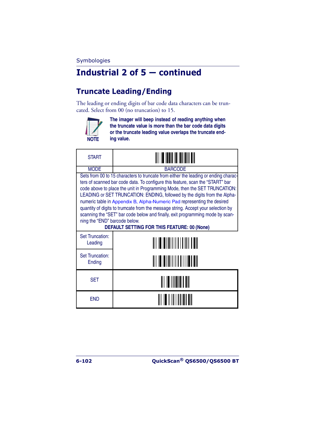 Datalogic Scanning QS6500BT manual QuickScan QS6500/QS6500 BT 