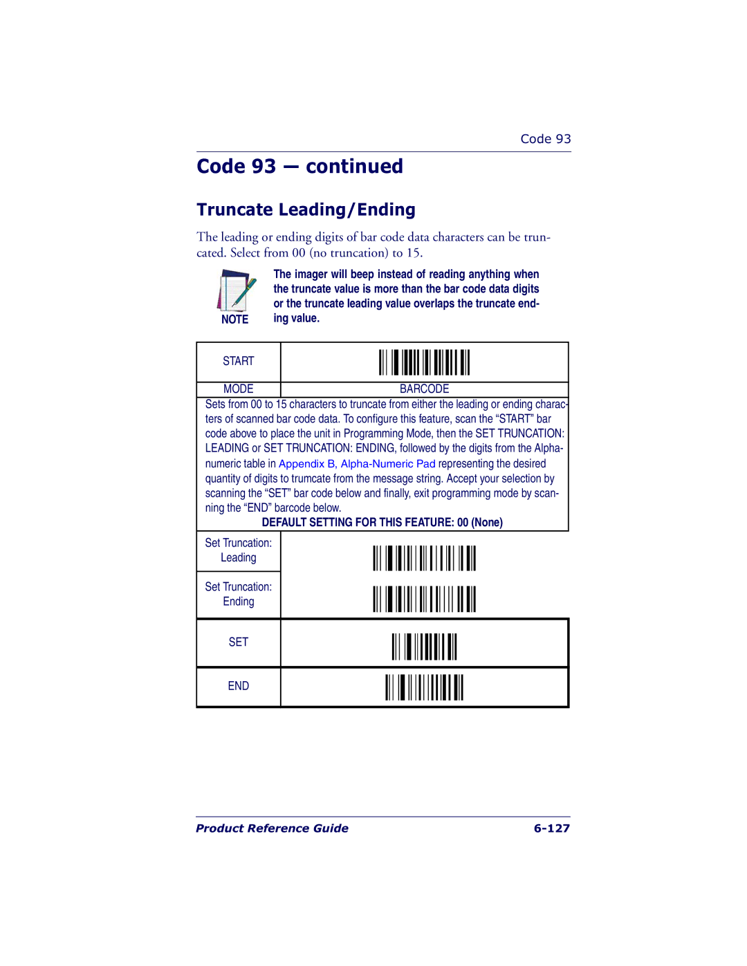 Datalogic Scanning QS6500BT manual Product Reference Guide 127 