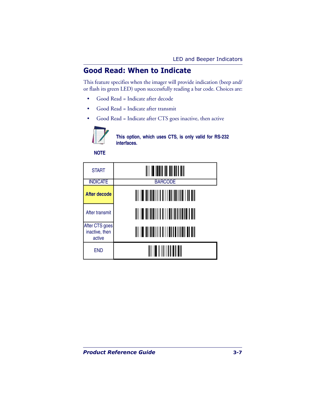 Datalogic Scanning QS6500BT manual Good Read When to Indicate, After decode 