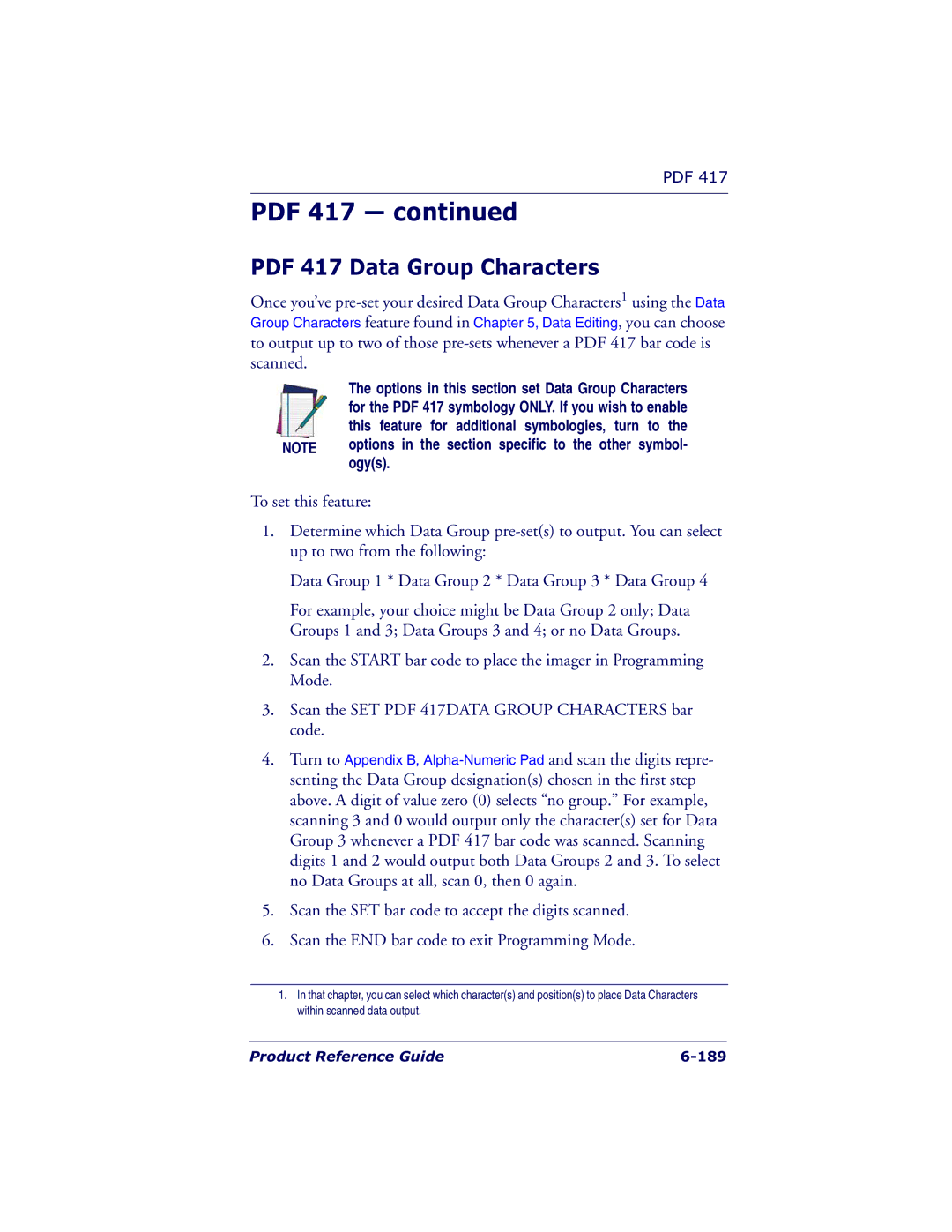 Datalogic Scanning QS6500BT manual Product Reference Guide 189 