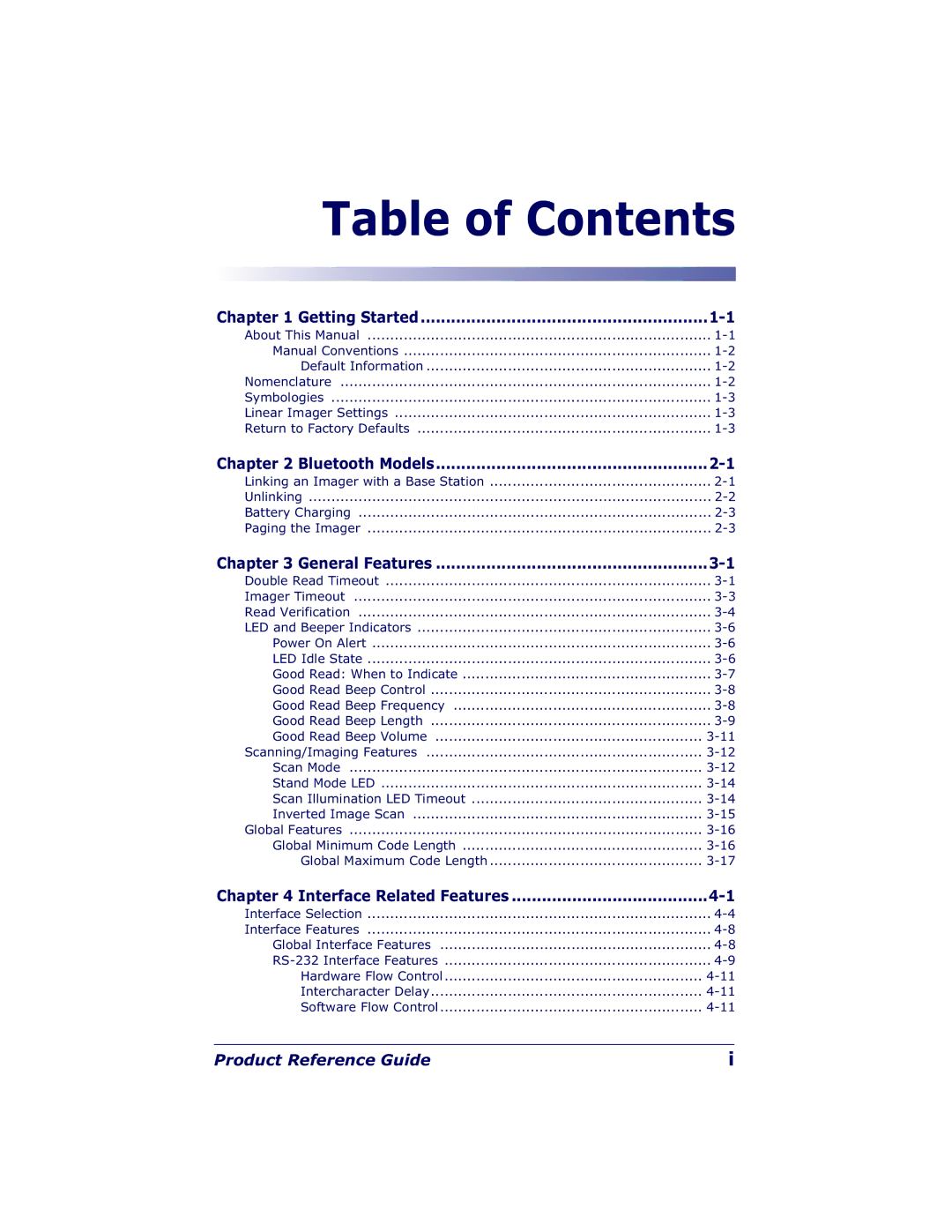 Datalogic Scanning QS6500BT manual Table of Contents 