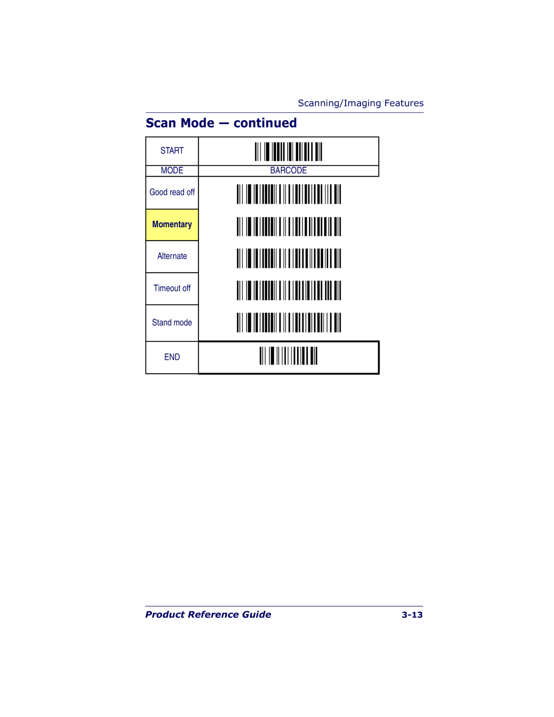 Datalogic Scanning QS6500BT manual Momentary 