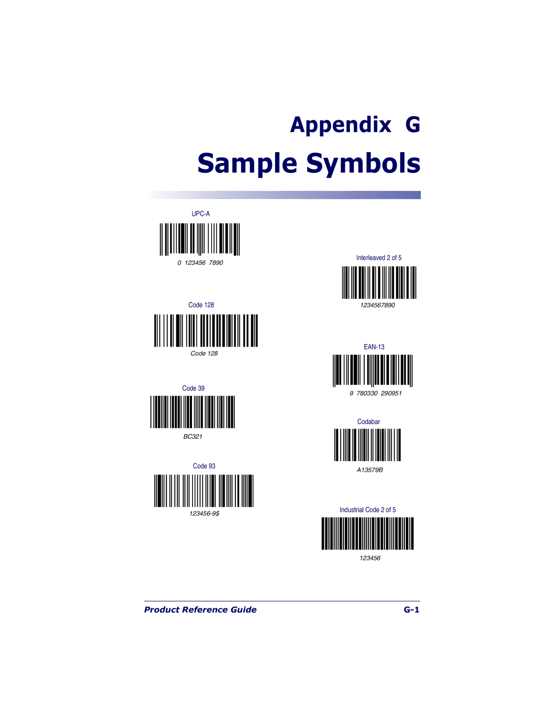 Datalogic Scanning QS6500BT manual Sample Symbols 