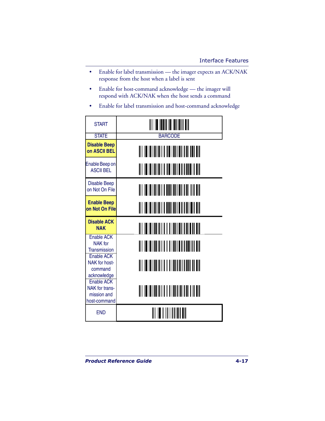 Datalogic Scanning QS6500BT manual Enable for label transmission and host-command acknowledge 