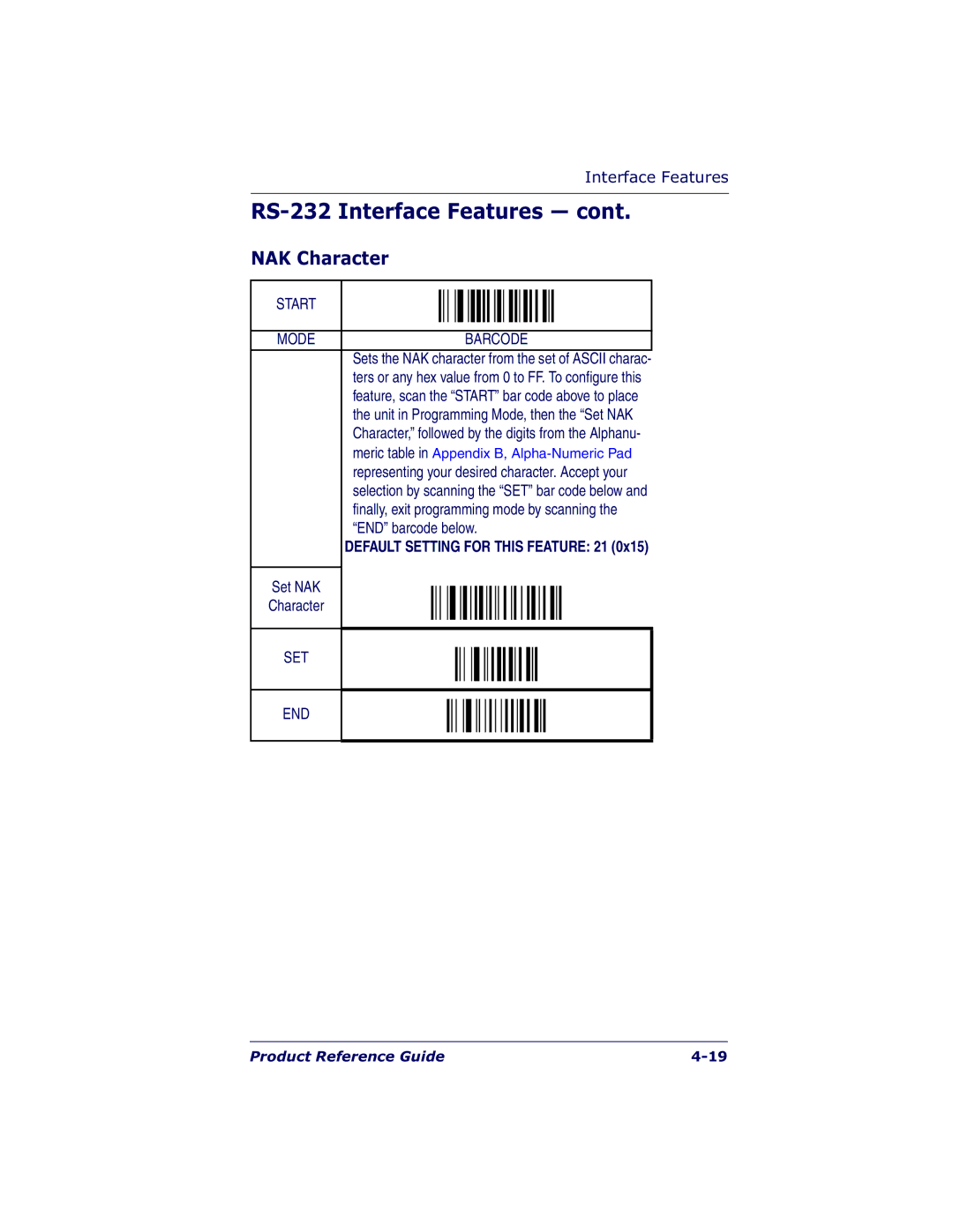 Datalogic Scanning QS6500BT manual NAK Character 