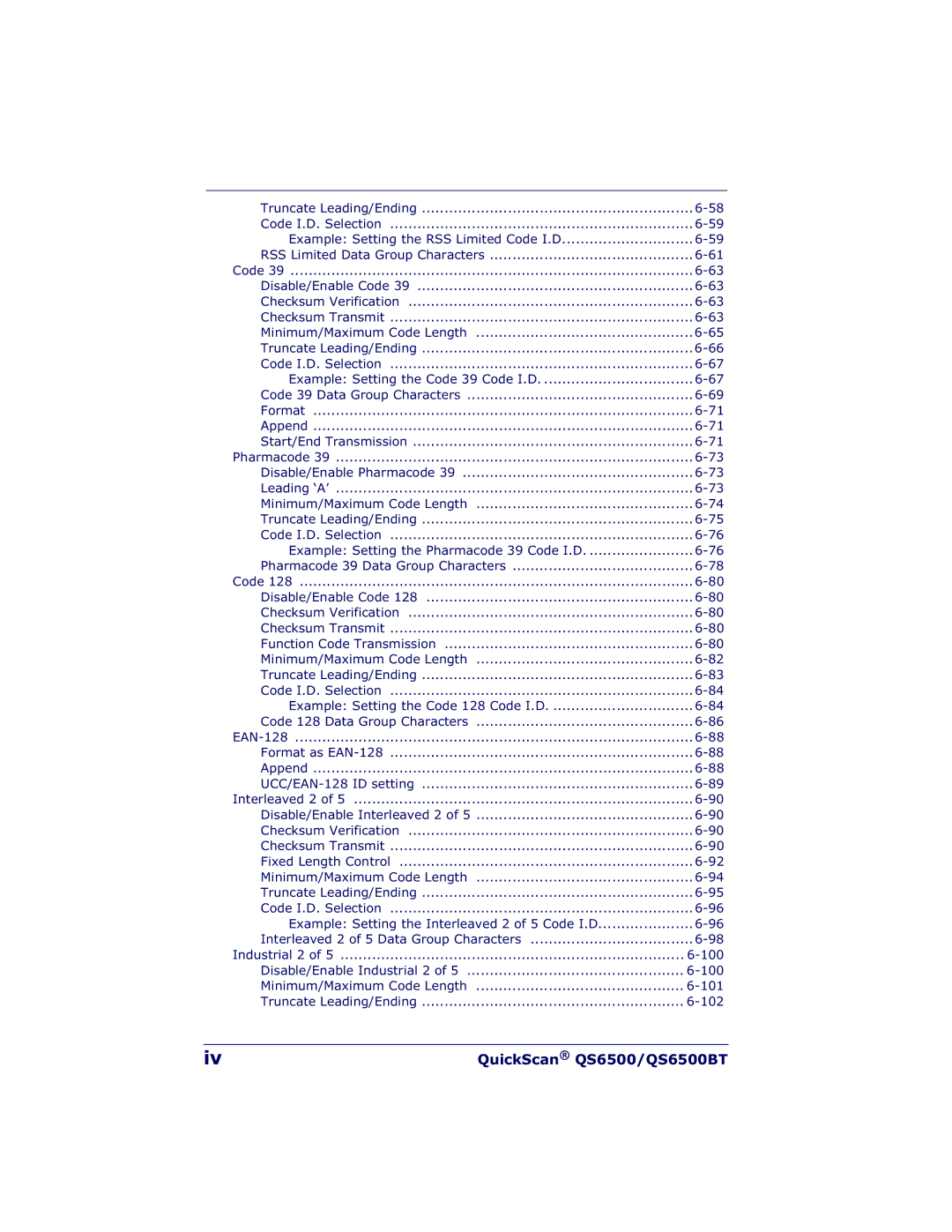 Datalogic Scanning QS6500BT manual Format as EAN-128 Append UCC/EAN-128 ID setting 