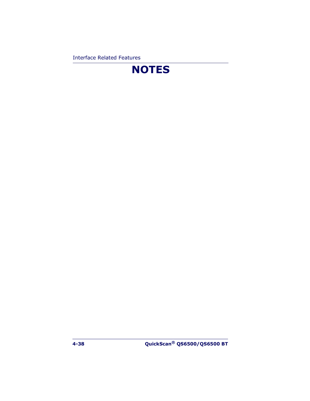 Datalogic Scanning QS6500BT manual Interface Related Features 