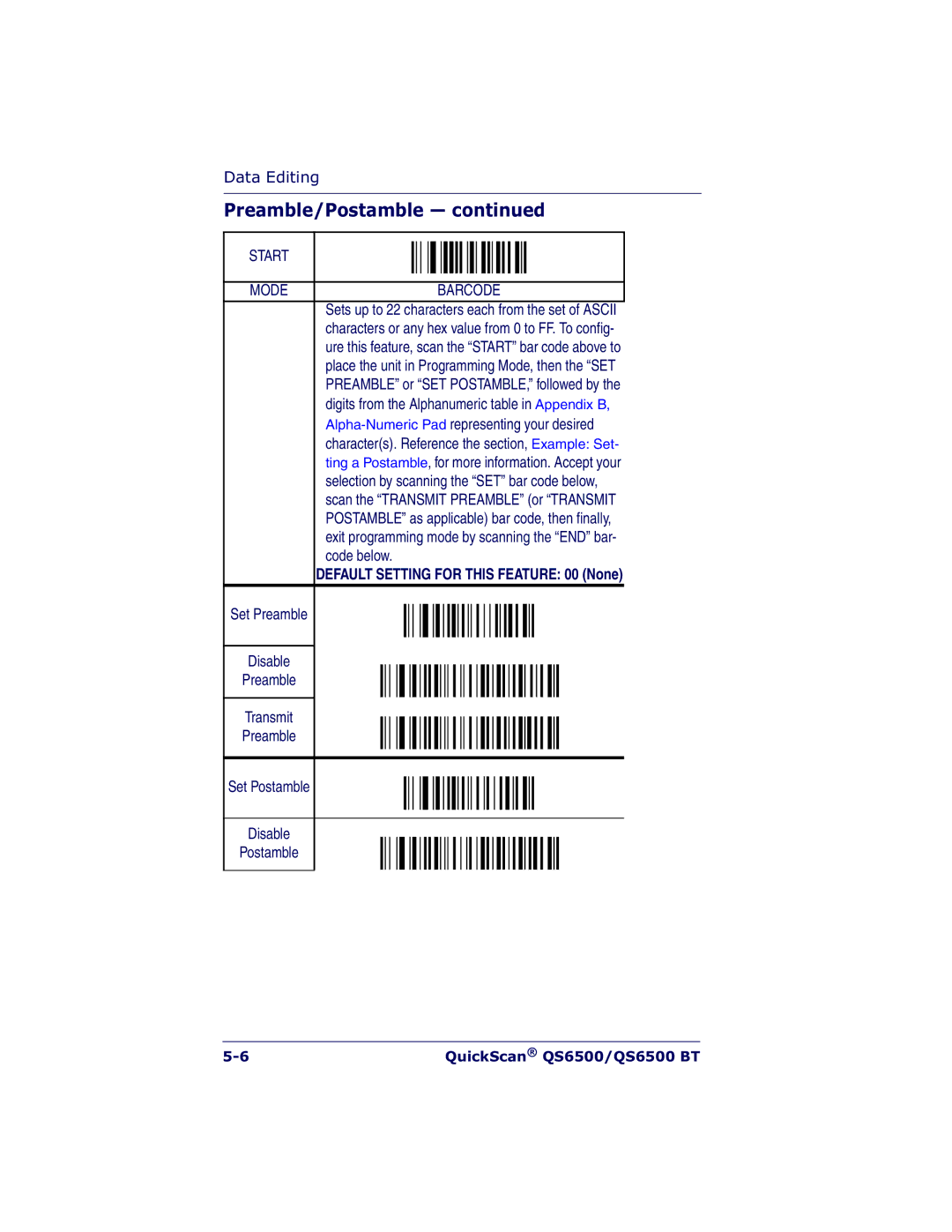 Datalogic Scanning QS6500BT manual Code below 