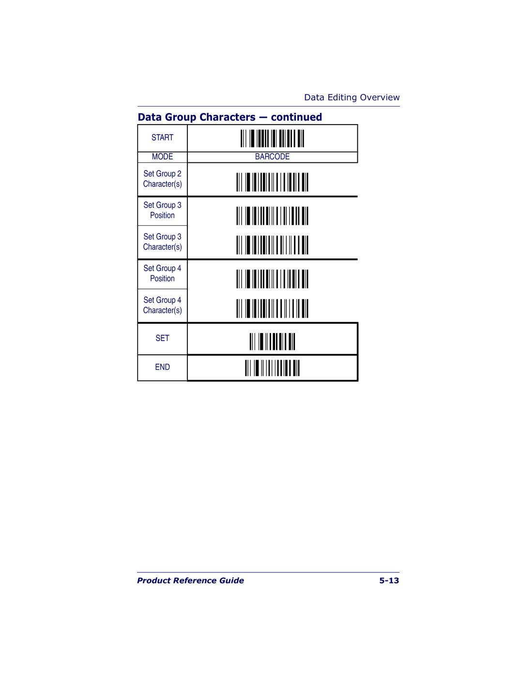 Datalogic Scanning QS6500BT manual Set Group Characters Position 