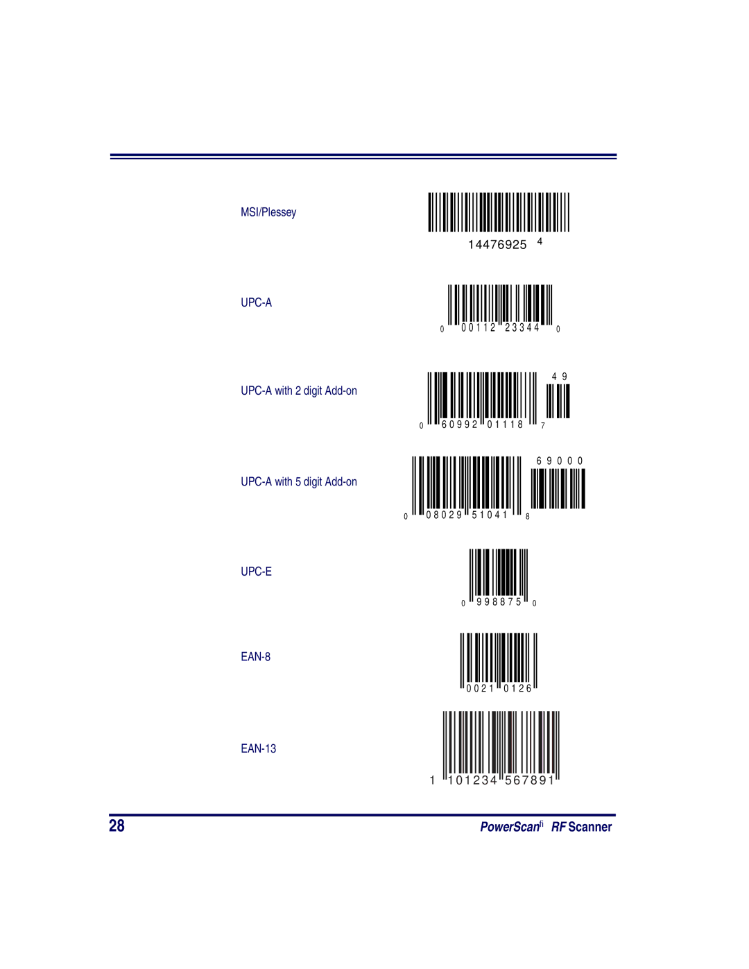 Datalogic Scanning SR, XLR, HD manual Upc-A 