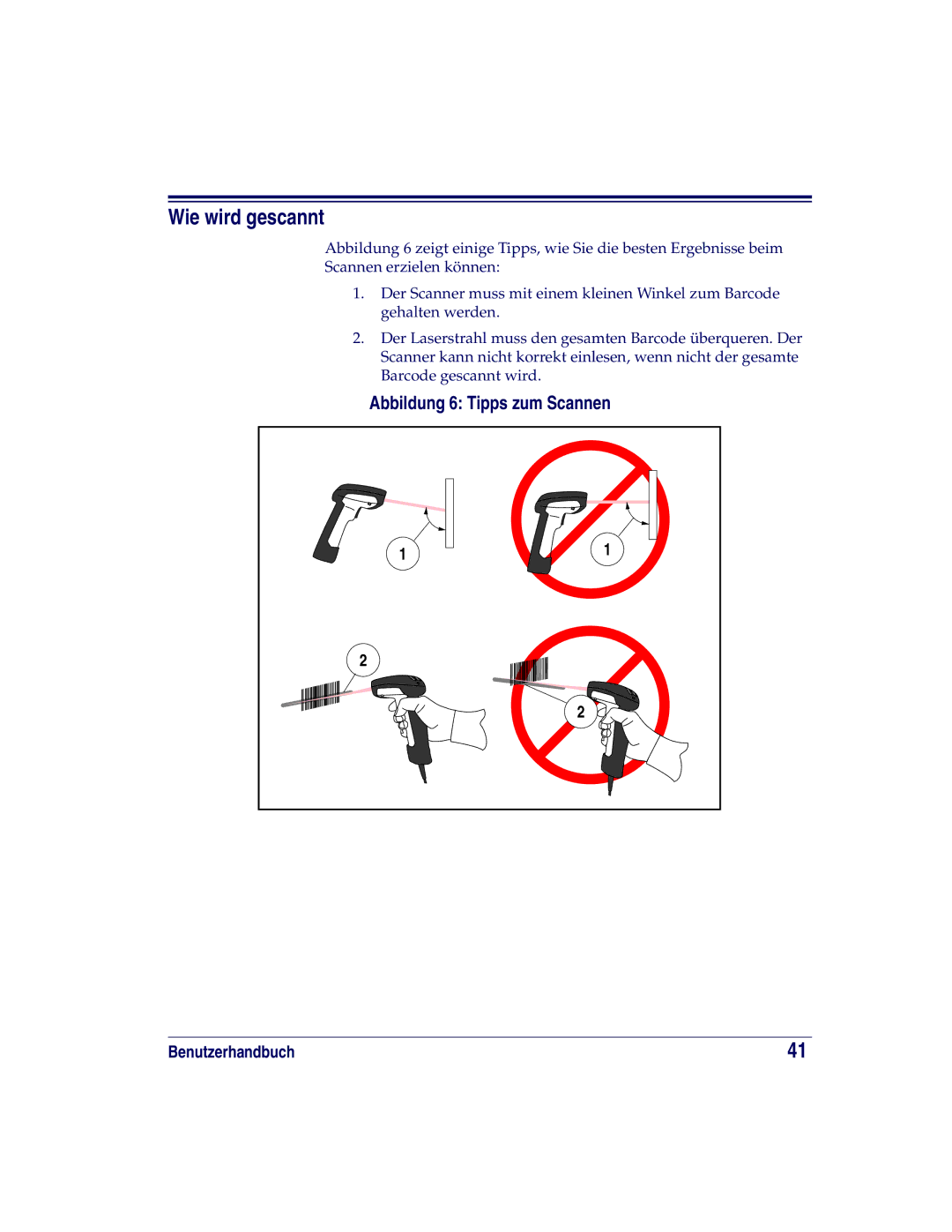 Datalogic Scanning XLR, SR, HD manual Wie wird gescannt, Abbildung 6 Tipps zum Scannen 