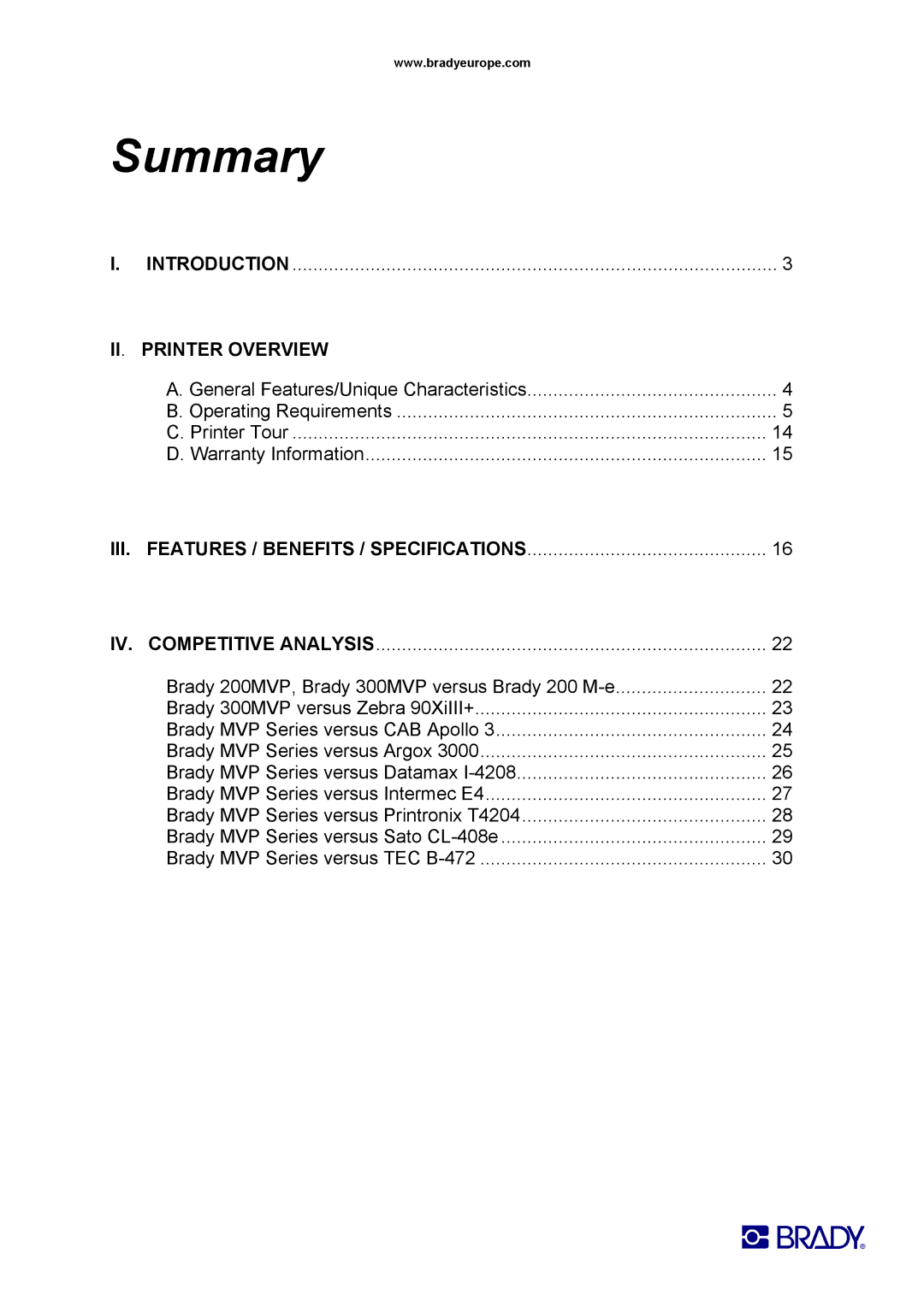 Datamax 300MVP, 200MVP manual Summary 