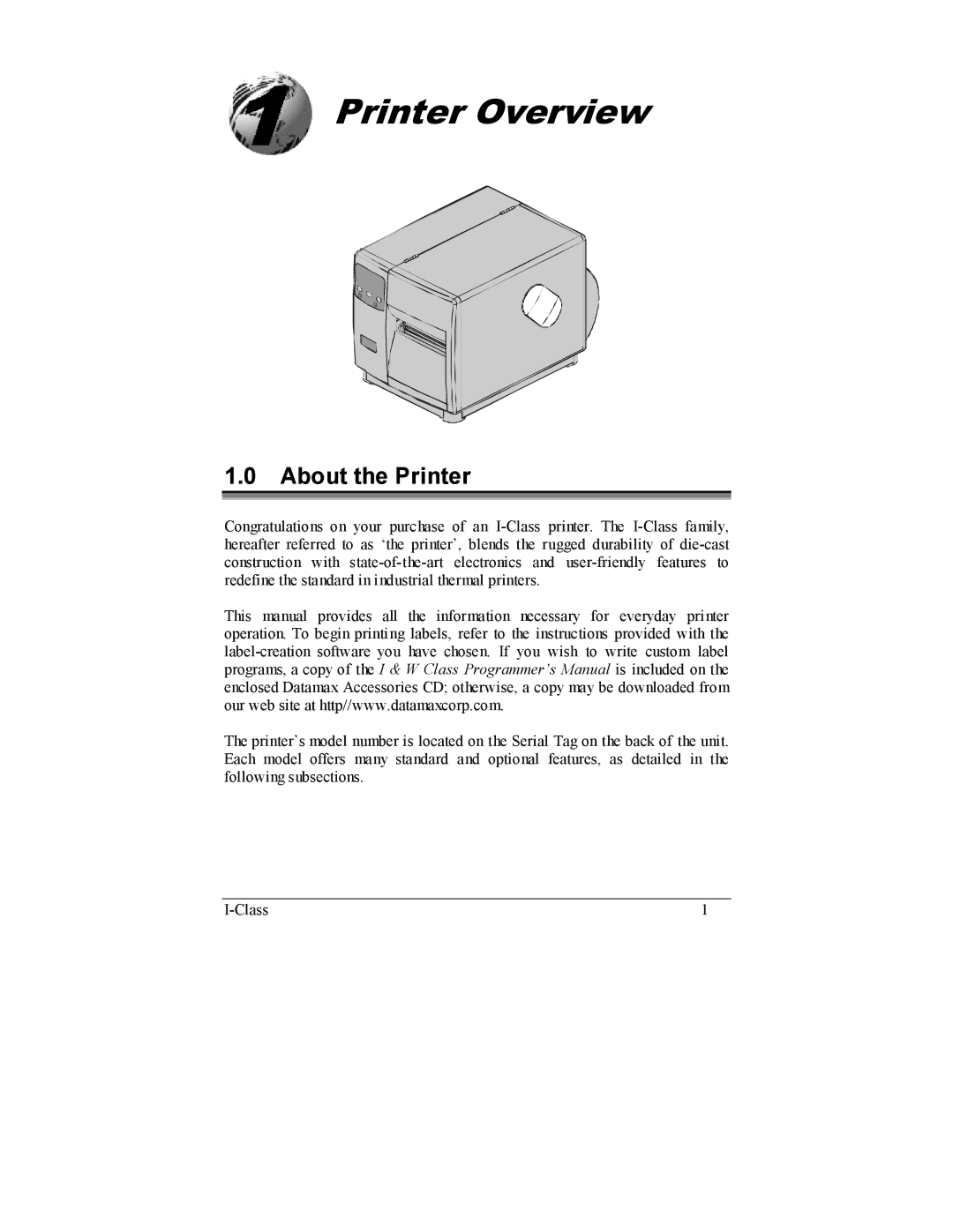 Datamax 4406, 4212, 4604, 4308, 4208 manual Printer Overview, About the Printer 