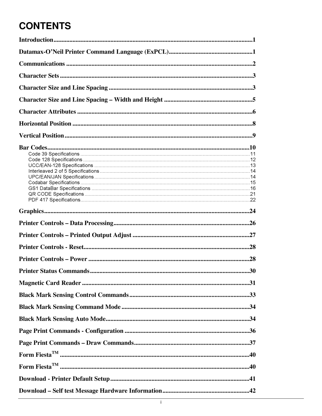 Datamax 7A300007 Rev. 2 manual Contents 