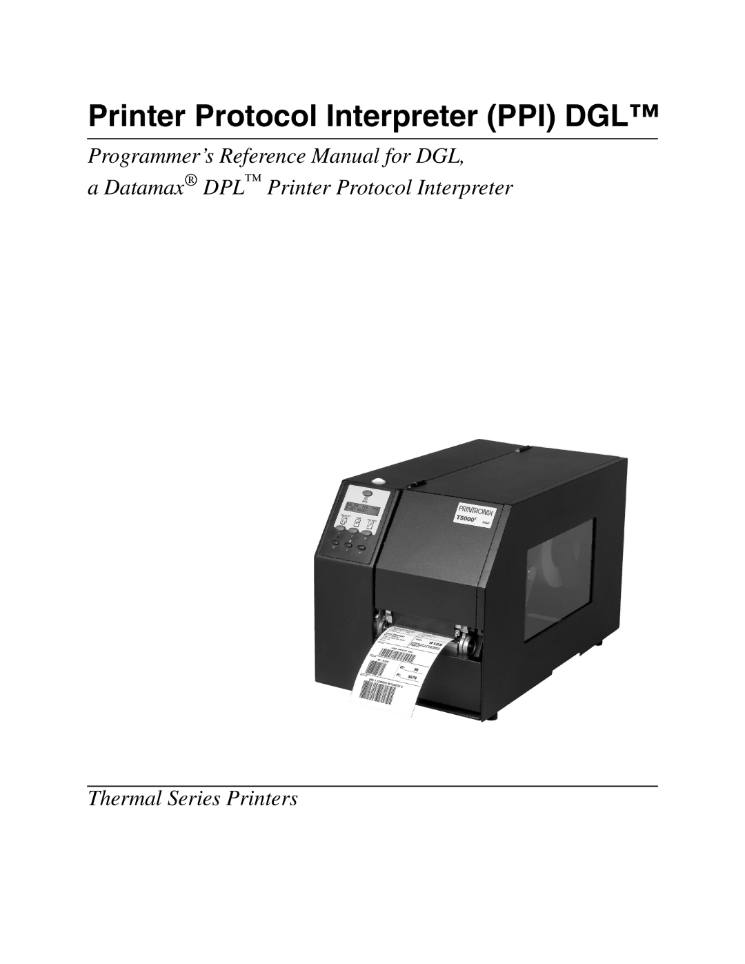 Datamax manual Printer Protocol Interpreter PPI DGL 