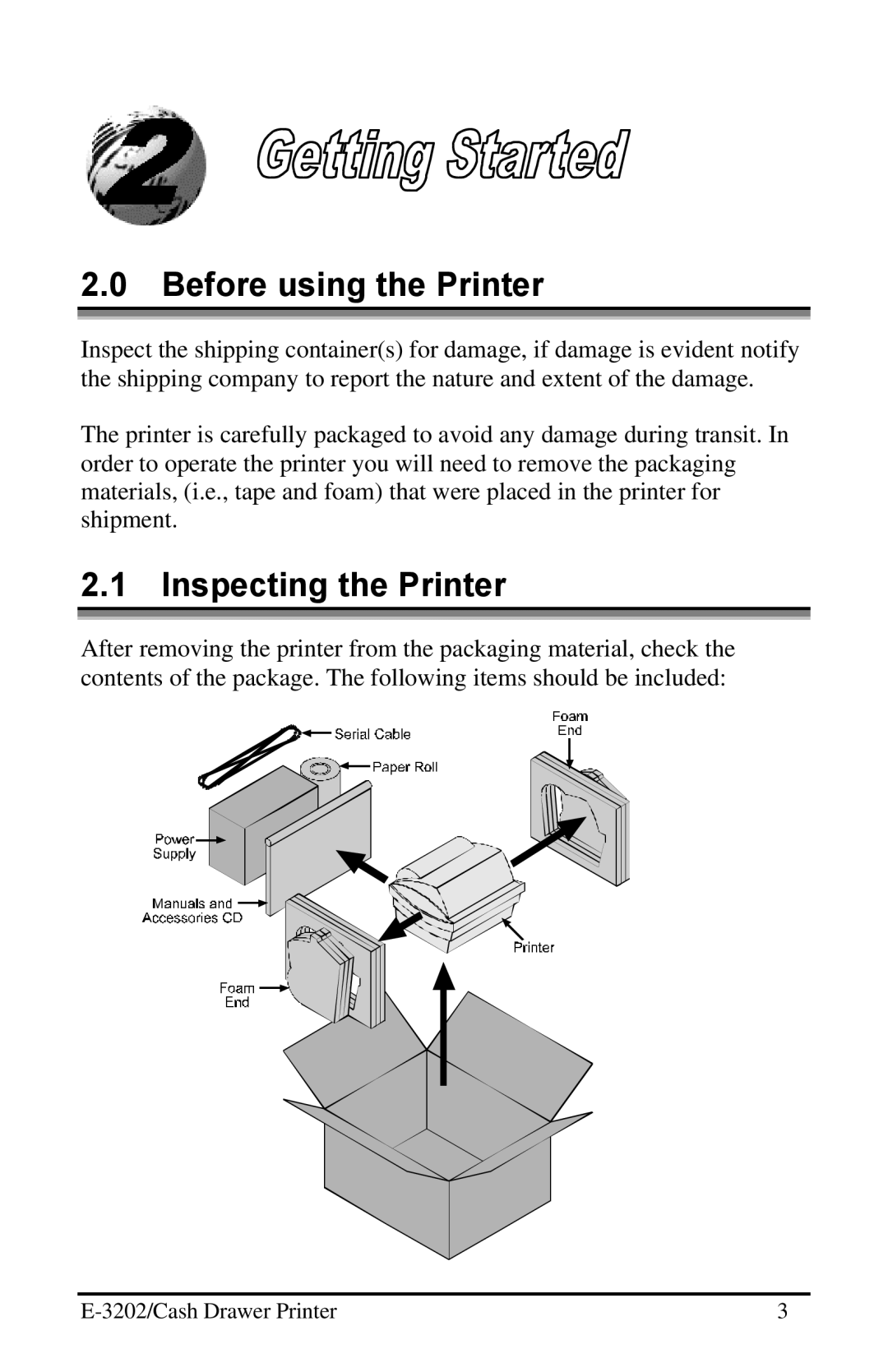 Datamax E-3202 manual Before using the Printer, Inspecting the Printer 