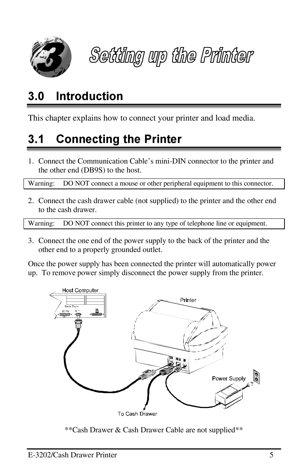 Datamax E-3202 manual Introduction, Connecting the Printer 