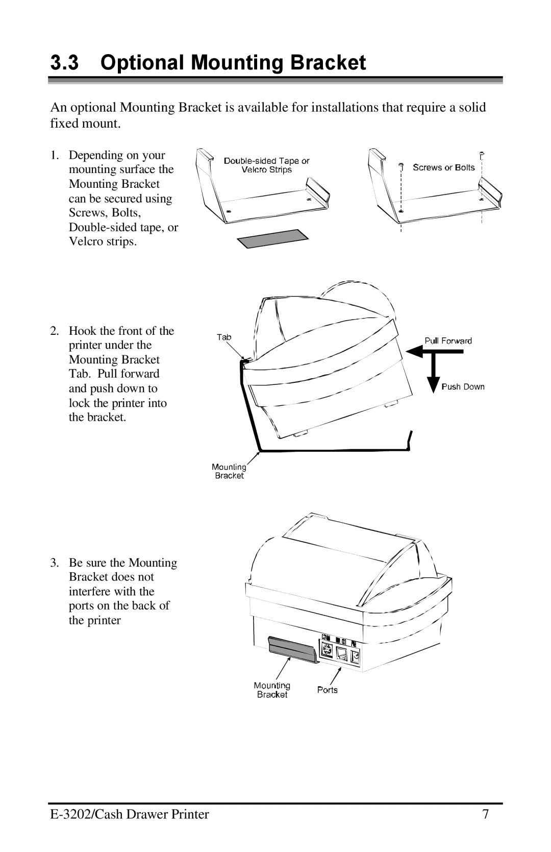 Datamax E-3202 manual Optional Mounting Bracket 