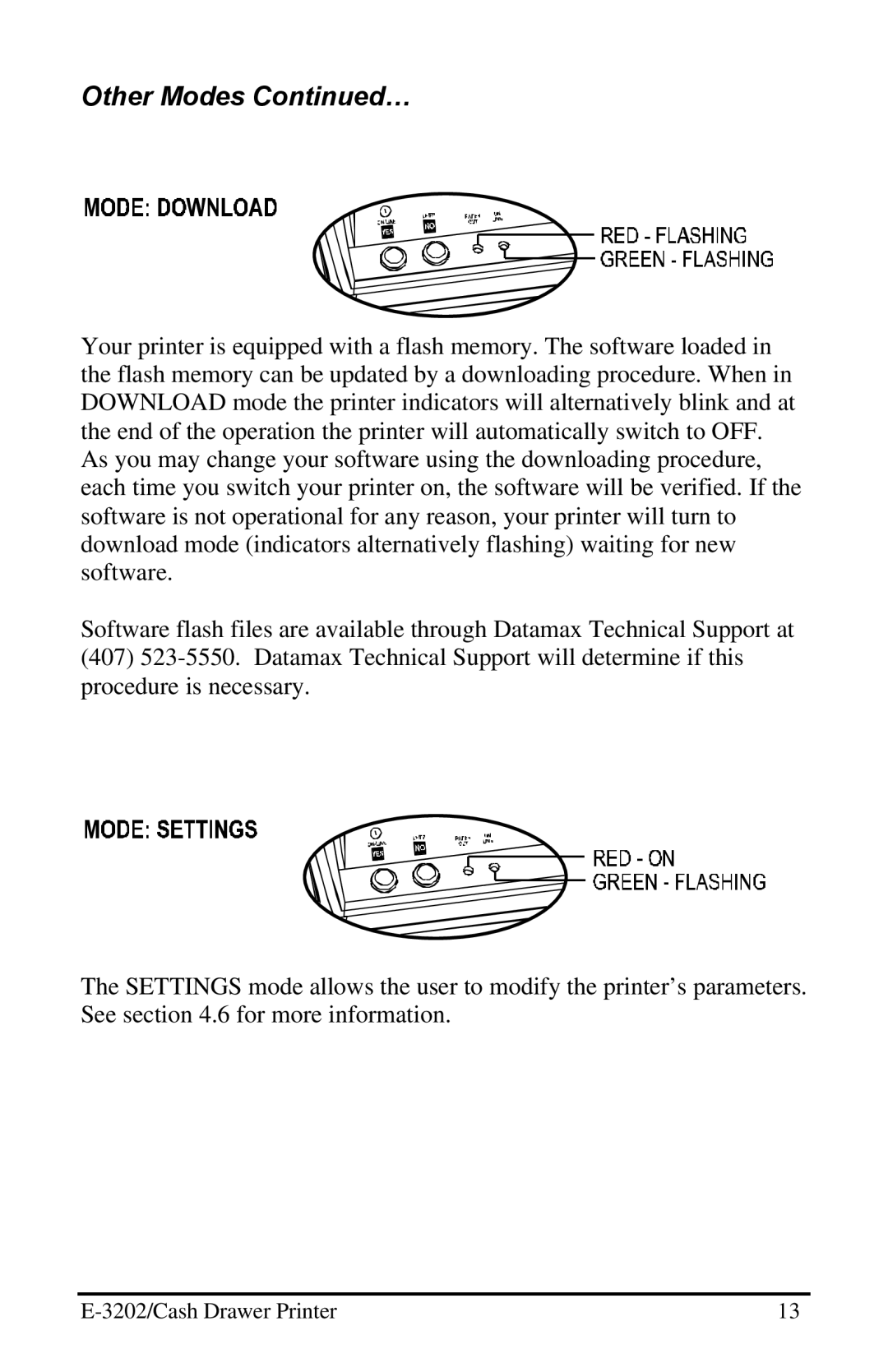 Datamax E-3202 manual Other Modes … 