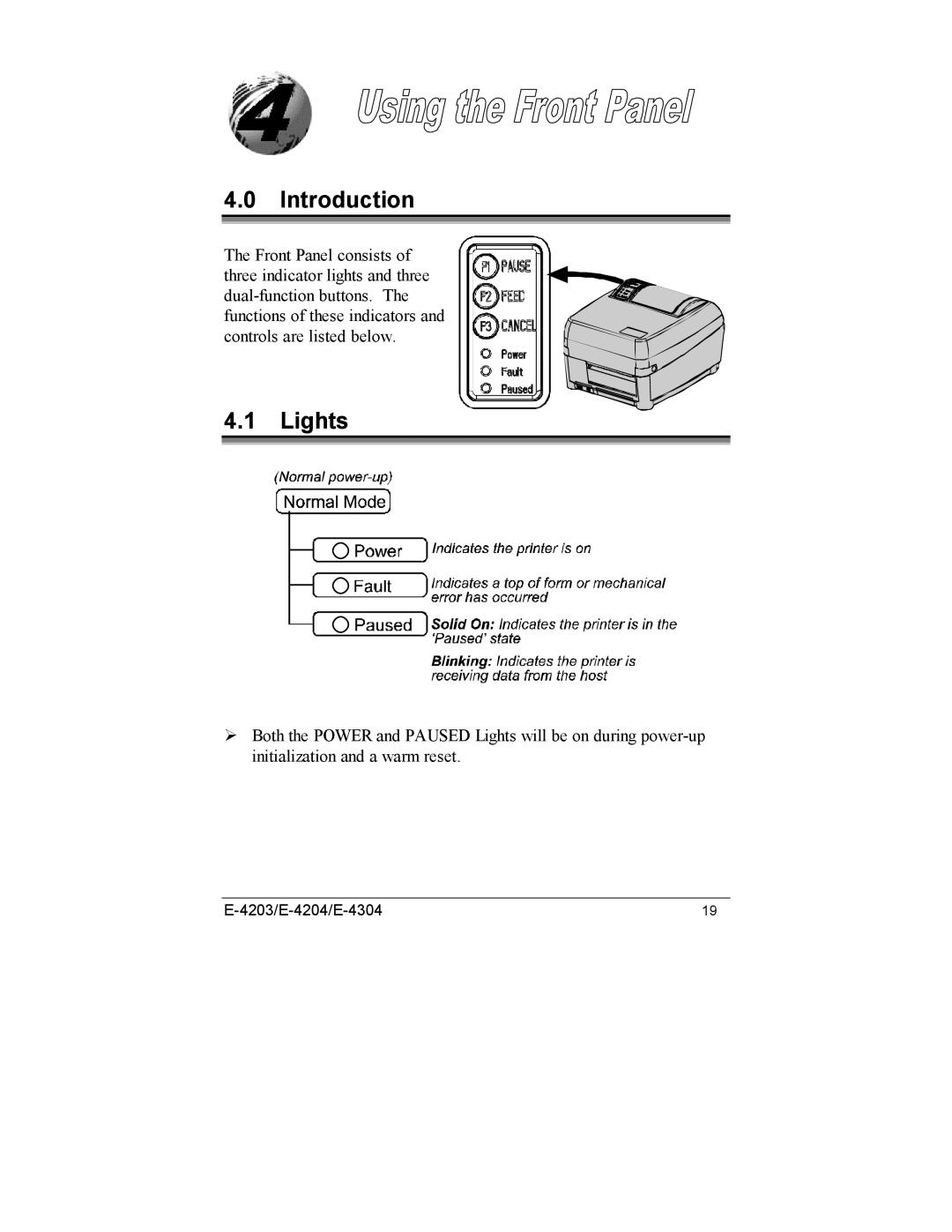 Datamax E-4304e, E-4203, E-4204 manual Introduction, Lights 