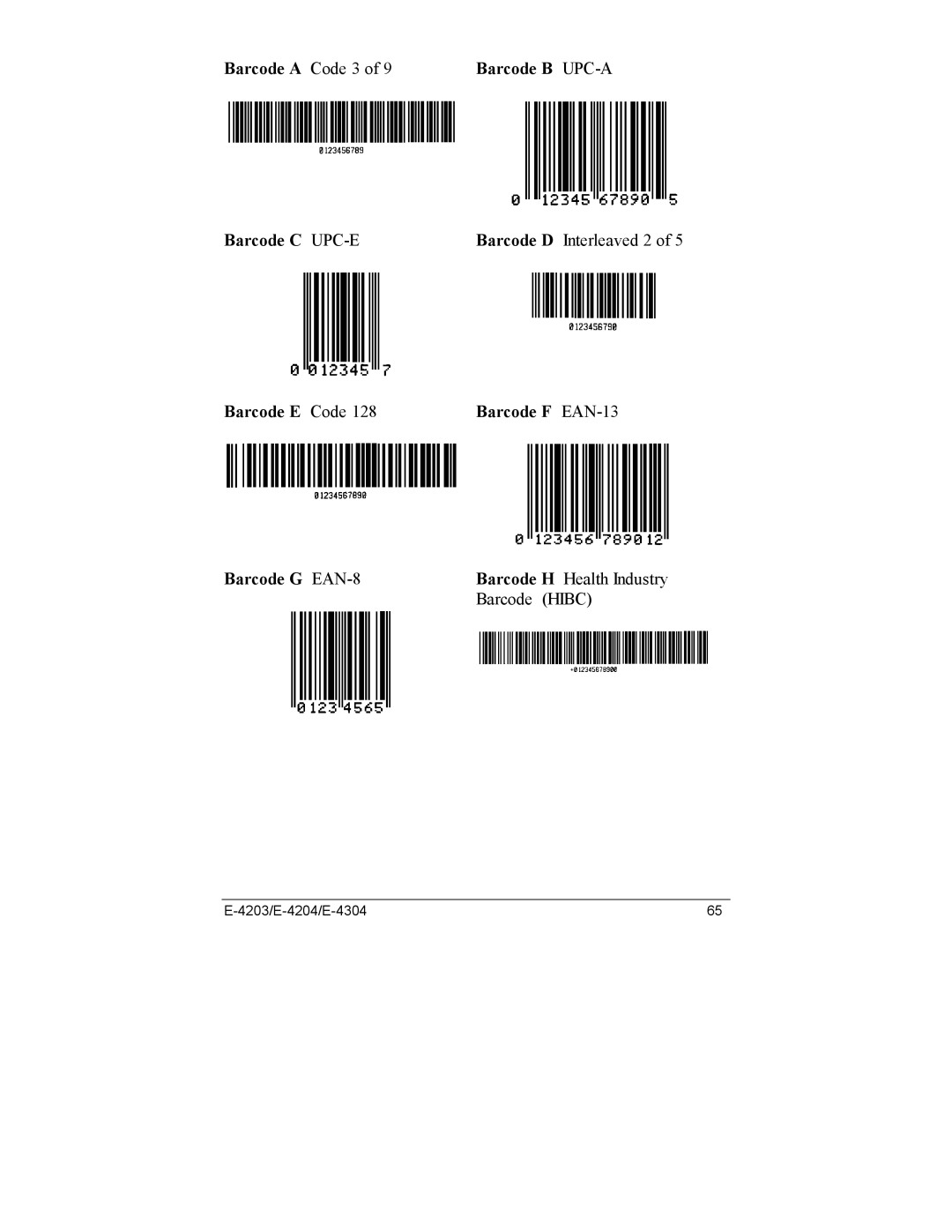 Datamax E-4203, E-4204, E-4304e manual Barcode a Code 3 