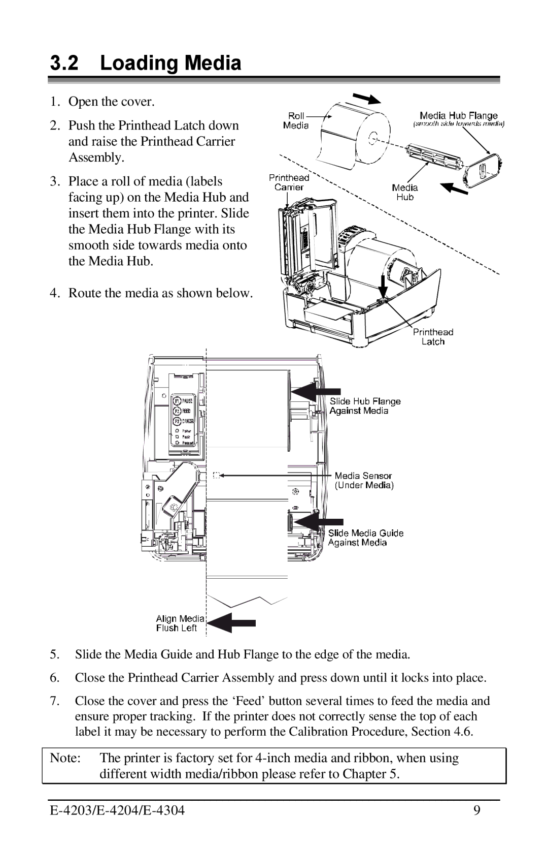 Datamax E-4304 manual Loading Media 